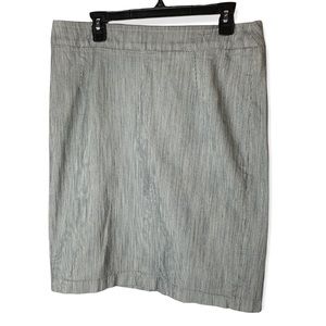 Coldwater Creek Pencil Skirt Womens 16 Striped Navy